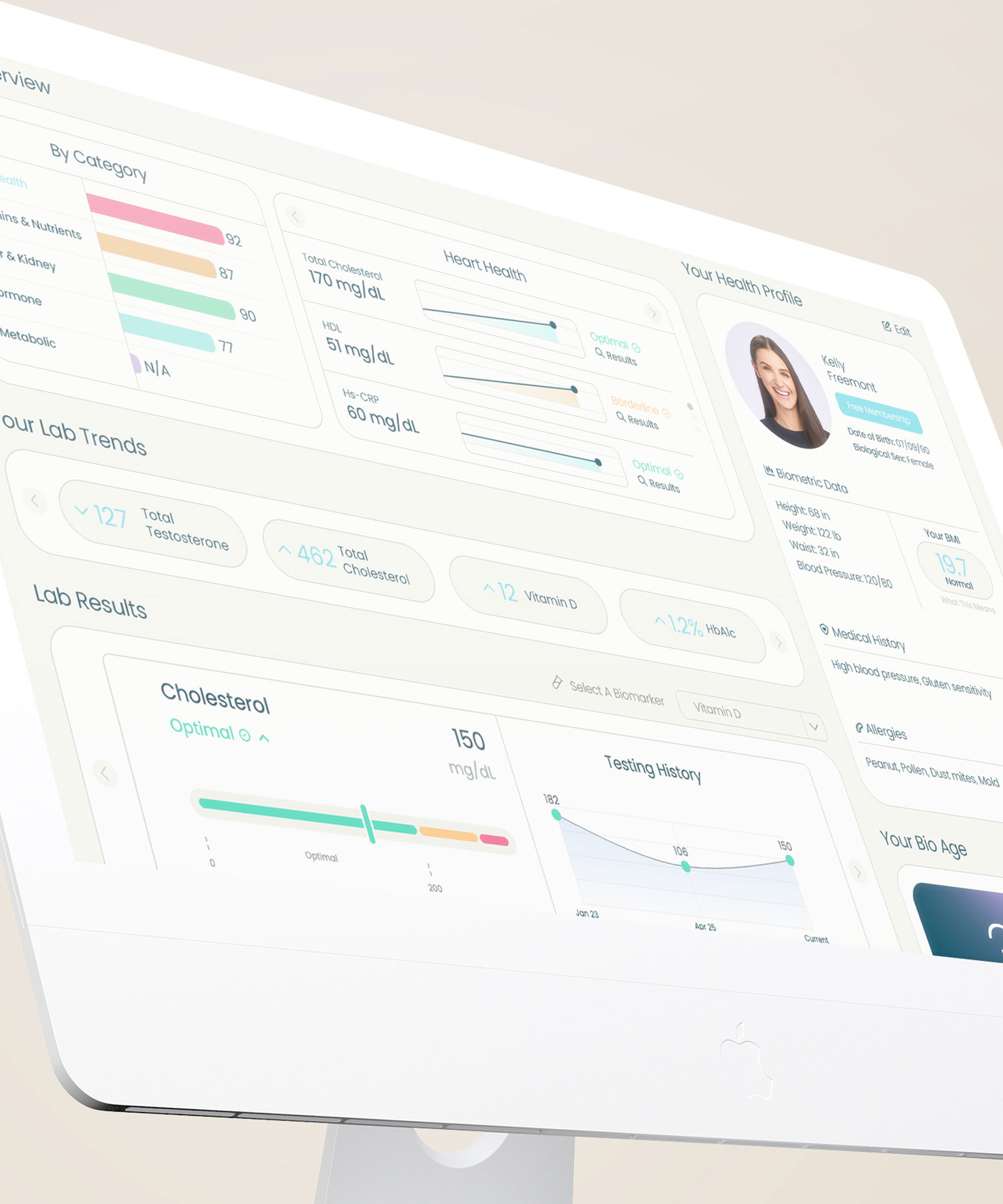 My Labs Direct Results Dashboard Displaying At-Home Health Lab Results